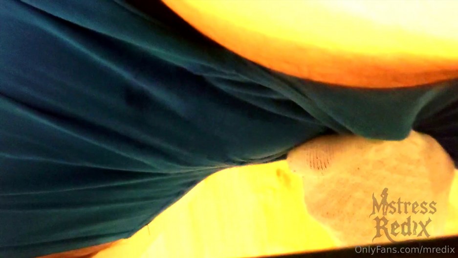 Mistress Redix - Sockjob and Ruined Orgasm Under Table